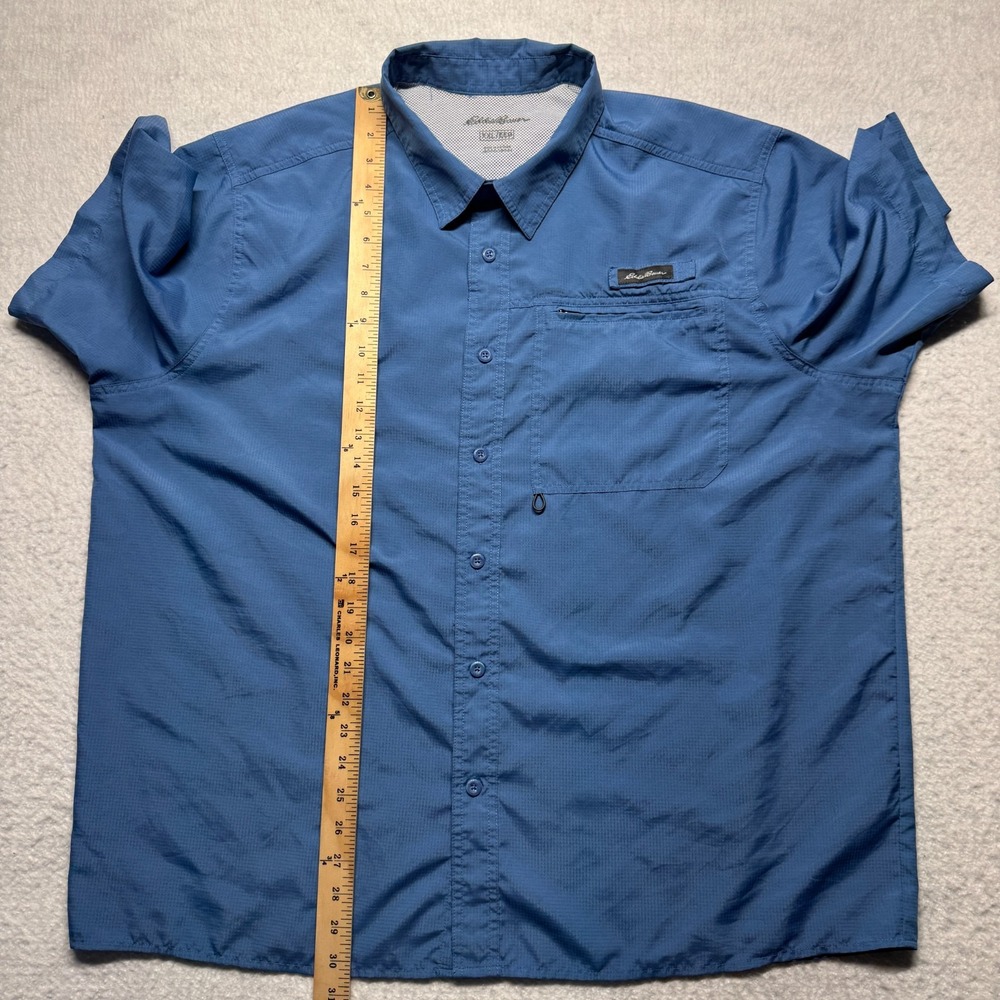 Eddie Bauer Short Sleeve Button Up Vented Outdoors Shirt Blue Men's‎ Size XXL - Picture 5 of 9